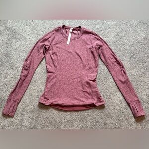 Lululemon Athletica Runderful Longsleeve-Heathered Misty Merlot- Sz 6